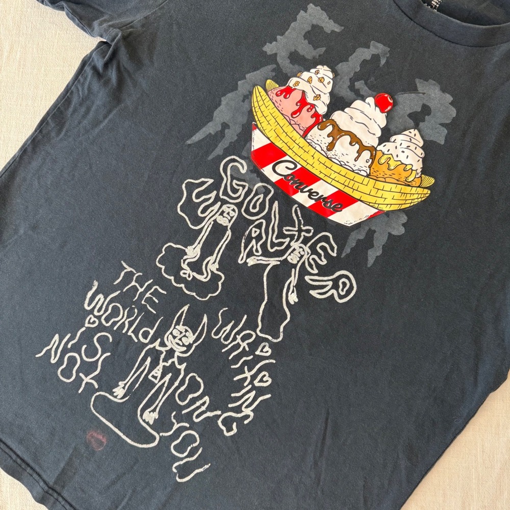 Converse Golf Wang Tyler The Creator Banana Split‎ Black T-Shirt Mens Large